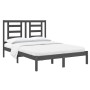 Estructura de cama doble pequeña madera maciza gris 120x190 cm de vidaXL, Camas y somieres - Ref: Foro24-3104320, Precio: 130...