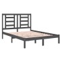 Estructura de cama doble pequeña madera maciza gris 120x190 cm de vidaXL, Camas y somieres - Ref: Foro24-3104320, Precio: 130...