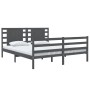 Estructura de cama madera maciza de pino gris 180x200 cm de vidaXL, Camas y somieres - Ref: Foro24-3104300, Precio: 208,06 €,...