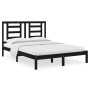 Estructura de cama madera maciza de pino negro 135x190 cm de vidaXL, Camas y somieres - Ref: Foro24-3104327, Precio: 151,36 €...