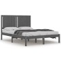 Estructura de cama de madera maciza de pino gris 140x200 cm de vidaXL, Camas y somieres - Ref: Foro24-3104415, Precio: 162,33...