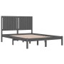 Estructura de cama de madera maciza de pino gris 140x200 cm de vidaXL, Camas y somieres - Ref: Foro24-3104415, Precio: 162,33...