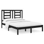 Estructura de cama madera maciza negra 120x190 cm de vidaXL, Camas y somieres - Ref: Foro24-3104322, Precio: 151,21 €, Descue...