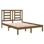 Honey brown solid wood double bed frame 120x190 cm by vidaXL, Beds and slatted bases - Ref: Foro24-3104321, Price: 124,88 €, ...