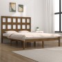 Honey brown solid pine wood bed frame 160x200 cm by vidaXL, Beds and slatted bases - Ref: Foro24-3104491, Price: 160,11 €, Di...