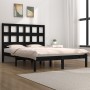 Estructura de cama de madera maciza de pino negra 140x190 cm de vidaXL, Camas y somieres - Ref: Foro24-3104462, Precio: 156,3...