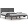 Estructura de cama de madera maciza de pino gris 200x200 cm de vidaXL, Camas y somieres - Ref: Foro24-3104435, Precio: 173,10...