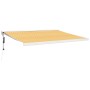 Toldo retráctil aluminio y tela amarillo y blanco 4x3 m de vidaXL, Toldos - Ref: Foro24-3154583, Precio: 1,00 €, Descuento: %