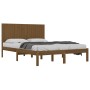 Estructura cama madera maciza marrón miel Super King 180x200 cm de vidaXL, Camas y somieres - Ref: Foro24-3104431, Precio: 20...