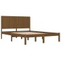 Estructura cama madera maciza marrón miel Super King 180x200 cm de vidaXL, Camas y somieres - Ref: Foro24-3104431, Precio: 20...