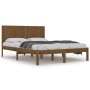 Estructura de cama madera maciza de pino marrón miel 200x200 cm de vidaXL, Camas y somieres - Ref: Foro24-3104436, Precio: 17...