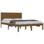 Estructura de cama madera maciza de pino marrón miel 200x200 cm de vidaXL, Camas y somieres - Ref: Foro24-3104436, Precio: 17...