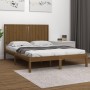 Honey brown solid pine wood bed frame 140x200 cm by vidaXL, Beds and slatted bases - Ref: Foro24-3104416, Price: 149,56 €, Di...