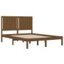 Estructura de cama madera maciza de pino marrón miel 140x200 cm de vidaXL, Camas y somieres - Ref: Foro24-3104416, Precio: 14...