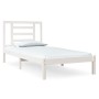 Estructura de cama madera maciza de pino blanco 90x200 cm de vidaXL, Camas y somieres - Ref: Foro24-3104334, Precio: 88,97 €,...