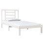 Estructura de cama madera maciza de pino blanco 90x200 cm de vidaXL, Camas y somieres - Ref: Foro24-3104334, Precio: 88,97 €,...