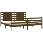 Honey brown solid pine wood bed frame 200x200 cm by vidaXL, Beds and slatted bases - Ref: Foro24-3104306, Price: 182,99 €, Di...