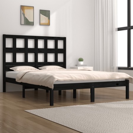 Solid black pine wood bed frame 160x200 cm by vidaXL, Beds and slatted bases - Ref: Foro24-3104492, Price: 169,17 €, Discount: %