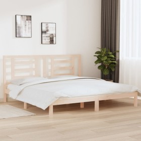 Solid pine wood bed frame 200x200 cm by vidaXL, Beds and slatted bases - Ref: Foro24-3104368, Price: 125,24 €, Discount: %