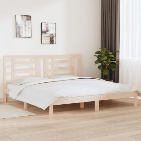 Estructura de cama de madera maciza de pino 200x200 cm de vidaXL, Camas y somieres - Ref: Foro24-3104368, Precio: 125,40 €, D...