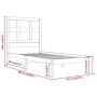 Estructura de cama madera maciza de pino gris 90x200 cm de vidaXL, Camas y somieres - Ref: Foro24-3104465, Precio: 100,04 €, ...