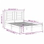 Estructura cama madera maciza marrón miel King Size 150x200 cm de vidaXL, Camas y somieres - Ref: Foro24-3104356, Precio: 148...