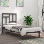 Estructura de cama de madera maciza de pino gris 100x200 cm de vidaXL, Camas y somieres - Ref: Foro24-3104535, Precio: 97,67 ...