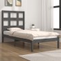 Solid gray pine wood bed frame 100x200 cm by vidaXL, Beds and slatted bases - Ref: Foro24-3104470, Price: 95,32 €, Discount: %