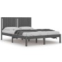 Gray solid wood bed frame King Size 150x200 cm by vidaXL, Beds and slatted bases - Ref: Foro24-3104420, Price: 168,82 €, Disc...