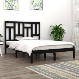 Black solid wood bed frame 120x190 cm by vidaXL, Beds and slatted bases - Ref: Foro24-3104517, Price: 144,99 €, Discount: %