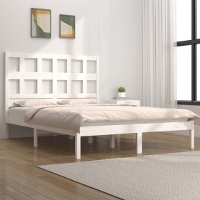 Estructura de cama madera maciza de pino blanca 120x200 cm de vidaXL, Camas y somieres - Ref: Foro24-3104474, Precio: 116,18 ...