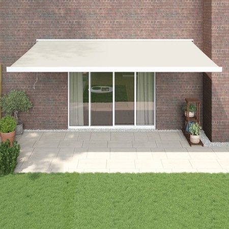 Toldo retráctil aluminio y tela color crema 5x3 m de vidaXL, Toldos - Ref: Foro24-3154580, Precio: 799,97 €, Descuento: %