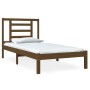 Estructura de cama madera maciza marrón miel 75x190 cm de vidaXL, Camas y somieres - Ref: Foro24-3104311, Precio: 90,56 €, De...