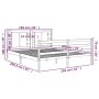 Estructura cama madera maciza marrón miel King Size 150x200 cm de vidaXL, Camas y somieres - Ref: Foro24-3104291, Precio: 163...