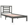 Estructura de cama madera maciza de pino gris 90x200 cm de vidaXL, Camas y somieres - Ref: Foro24-3104335, Precio: 99,99 €, D...