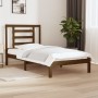 Honey brown solid pine wood bed frame 100x200 cm by vidaXL, Beds and slatted bases - Ref: Foro24-3104341, Price: 103,90 €, Di...