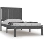 Solid gray pine wood bed frame 90x200 cm by vidaXL, Beds and slatted bases - Ref: Foro24-3104400, Price: 104,99 €, Discount: %