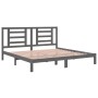 Estructura de cama de madera maciza de pino gris 200x200 cm de vidaXL, Camas y somieres - Ref: Foro24-3104370, Precio: 154,99...