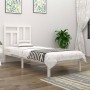 Estructura de cama madera maciza de pino blanco 90x200 cm de vidaXL, Camas y somieres - Ref: Foro24-3104529, Precio: 88,17 €,...