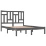 Solid gray pine wood bed frame 140x190 cm by vidaXL, Beds and slatted bases - Ref: Foro24-3104525, Price: 139,11 €, Discount: %