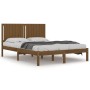 Estructura de cama madera maciza King marrón miel 150x200 cm de vidaXL, Camas y somieres - Ref: Foro24-3104421, Precio: 157,9...