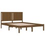 Estructura de cama madera maciza King marrón miel 150x200 cm de vidaXL, Camas y somieres - Ref: Foro24-3104421, Precio: 157,9...