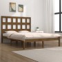 Estructura de cama madera maciza de pino marrón miel 140x200 cm de vidaXL, Camas y somieres - Ref: Foro24-3104481, Precio: 13...