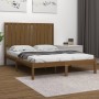 Estructura de cama doble madera maciza marrón miel 120x190 cm de vidaXL, Camas y somieres - Ref: Foro24-3104386, Precio: 130,...