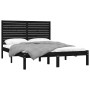 Black solid wood bed frame 140x200 cm by vidaXL, Beds and slatted bases - Ref: Foro24-3104612, Price: 183,64 €, Discount: %