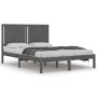 Estructura de cama de madera maciza de pino gris 140x190 cm de vidaXL, Camas y somieres - Ref: Foro24-3104395, Precio: 153,99...