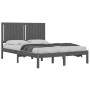 Estructura de cama de madera maciza de pino gris 140x190 cm de vidaXL, Camas y somieres - Ref: Foro24-3104395, Precio: 153,99...