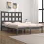 Estructura de cama madera maciza gris Super King 180x200 cm de vidaXL, Camas y somieres - Ref: Foro24-3104495, Precio: 165,07...