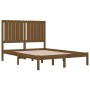 Honey brown solid pine wood bed frame 120x200 cm by vidaXL, Beds and slatted bases - Ref: Foro24-3104411, Price: 134,29 €, Di...