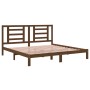 Estructura de cama madera maciza de pino marrón miel 200x200 cm de vidaXL, Camas y somieres - Ref: Foro24-3104371, Precio: 15...